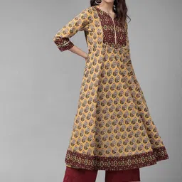 KALINI Ethnic Motifs Printed Flared Sleeves Anarkali Kurta-21