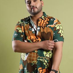 Instafab Plus Plus Size Floral Opaque Printed Casual Shirt-image-60