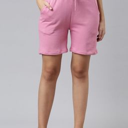 TWIN BIRDS Women Mid-Rise Pure Cotton Above Knee Shorts-image-63