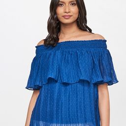 AND Teal Women Geometric Off-Shoulder Bardot Top-picture-17