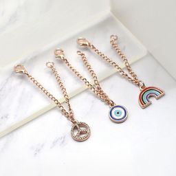 JOKER & WITCH Women Rose Gold-Toned & White Set Of 3 Stone Studded Watch Charm-24