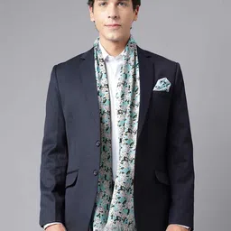 Tossido Men Floral Printed Satin Stole & Pocket Square Set-image-22