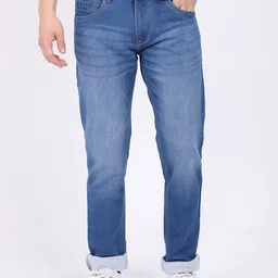 Cantabil Men Blue Heavy Fade Stretchable Jeans-image-37
