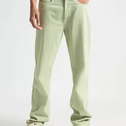 FREAKINS Men Green Straight Fit Mid-Rise Coloured Shade Pure Cotton Clean Look Jeans-image-58