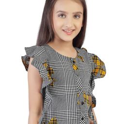 Tiny Girl Black & Mustard Yellow Print Top-image-79
