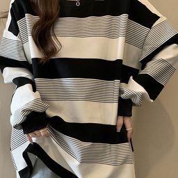 LULU & SKY Striped Round Neck Pullover-picture-12