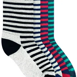 Heelium Kids Pack of 4 Black & Pink Striped Calf Length Socks-picture-16