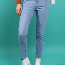 basics by tokyo talkies Tokyo Talkies Women Blue Skinny Fit Clean Look Stretchable Jeans-picture-17