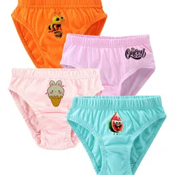 BAESD Girls Pack Of 4 Assorted  Pure Cotton Hipster Briefs 3222-58