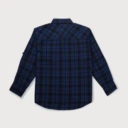Gini and Jony Boys Tartan Checked Roll-Up Sleeves Casual Cotton Shirt-image-99