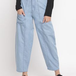 Belliskey Women Blue Relaxed Fit High-Rise Highly Distressed Non-Stretchable Jeans-image-100