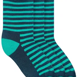 Heelium Kids Teal-Blue Striped Calf-Length Socks-41