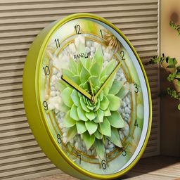 RANDOM Green & White Printed Contemporary Wall Clock-image-52