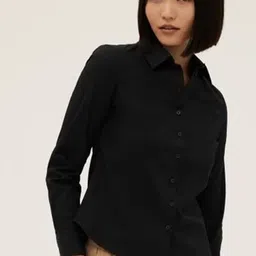 Marks & Spencer Women Black Classic Casual Shirt-image-38