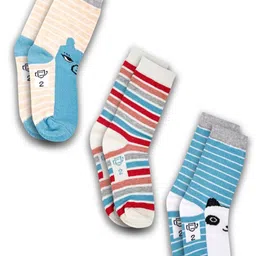 Dollar Socks Kids Pack Of 3 Assorted Calf-Length Socks-58