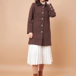 Gipsy Spread Collar Long Sleeves Single-Breasted Synthetic Longline Overcoat-image-10