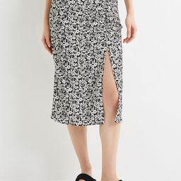 Koton Floral-Printed Thigh-Slit Straight Midi Skirt-picture-31
