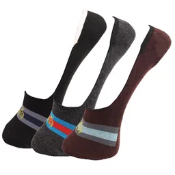 Dollar Socks Men Pack Of 3 Assorted Printed Cotton Shoe Liners-21