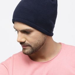 513 Solid Fleece Reversible Beanie With Neck Warmer & With Face Mask Headband-31