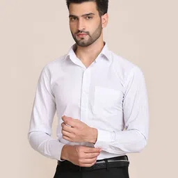 TAHVO Men White Comfort Slim Fit Formal Shirt-image-98