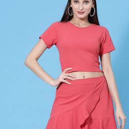 Oomph! Wrap Flared Mini Slip-On Skirt-image-99