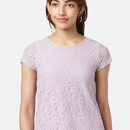 Honey by Pantaloons Purple Self Design Schiflli Top-42