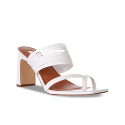 London Rag White PU Block Heels-33