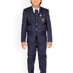 DKGF FASHION Navy Blue Red 5-Piece Party Suit-image-16