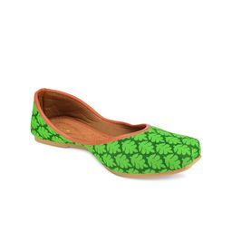 DESI COLOUR Women Green Ethnic Flats-image-10
