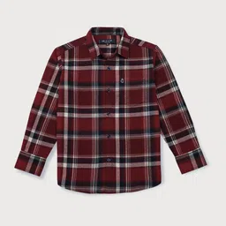 Gini and Jony Boys Tartan Checks Checked Cotton Casual Shirt-image-72