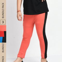 IndiWeaves Girls Pack of 3 Striped High Rise Pure Cotton Capris-image-94