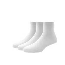 Louis Philippe Men White Pack of 3 Cotton Above-Ankle Length Socks-picture-12