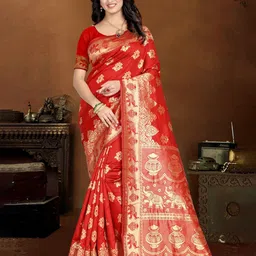 KALINI Floral Woven Design Zari Kanjeevaram Saree-picture-29