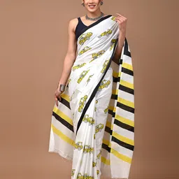 Shivanya Handicrafts Pure Cotton Block Print Saree-4