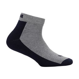 Puma Unisex Pack Of 2 Grey & Black Colourblocked Multi-Sport Quarter Socks-5