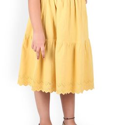 Miyo Girls Yellow Solid Skirts-image-24