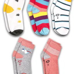 Dollar Socks Kids Pack Of 5 Patterned Cotton Ankle Length Socks-image-52