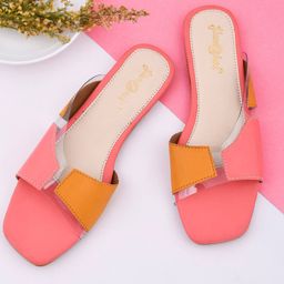 GLAMZKART Colourblocked Open Toe Flats-picture-41