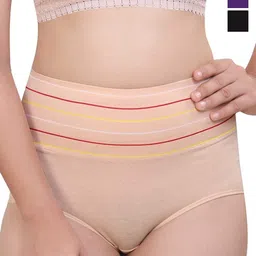 SHREE GANESH FASHION Women Pack of 3 Cotton High Rise Hipster Briefs-picture-39