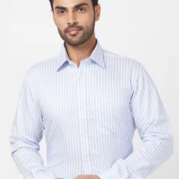 Raymond Vertical Stripes Pure Cotton Contemporary Fit Formal Shirt-image-70