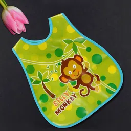 POKORY Infants Kids Gold-Coloured & Green Printed Bibs-36
