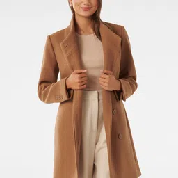 Forever New Double-Breasted Funnel Collar Longline Overcoat-image-21