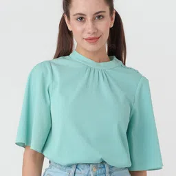 Zink London Round Neck Flared Sleeves Regular Top-image-31