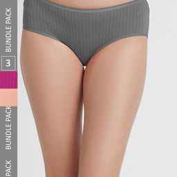 FashionRack Women Pack Of 3 Assorted Printed Cotton Hipster Briefs-image-78