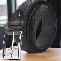 The Roadster Lifestyle Co. Men Formal Checked Leather Belt-image-98