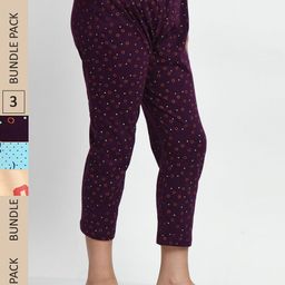 BAESD Girls Pack Of 3 Printed Pure Cotton Capris-image-50