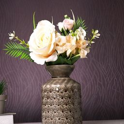 Aura Brown Embossed Ceramic Vase-40