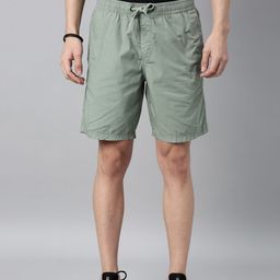 Breakbounce Men Green Slim Fit Low-Rise Sports Shorts-image-25