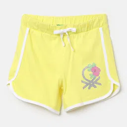 United Colors of Benetton Kids Girls Printed Regular Shorts-44
