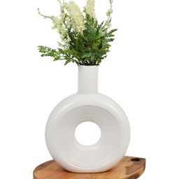 Kaolinite White Premium Ceramic Donut Shaped Flower Vases-image-46